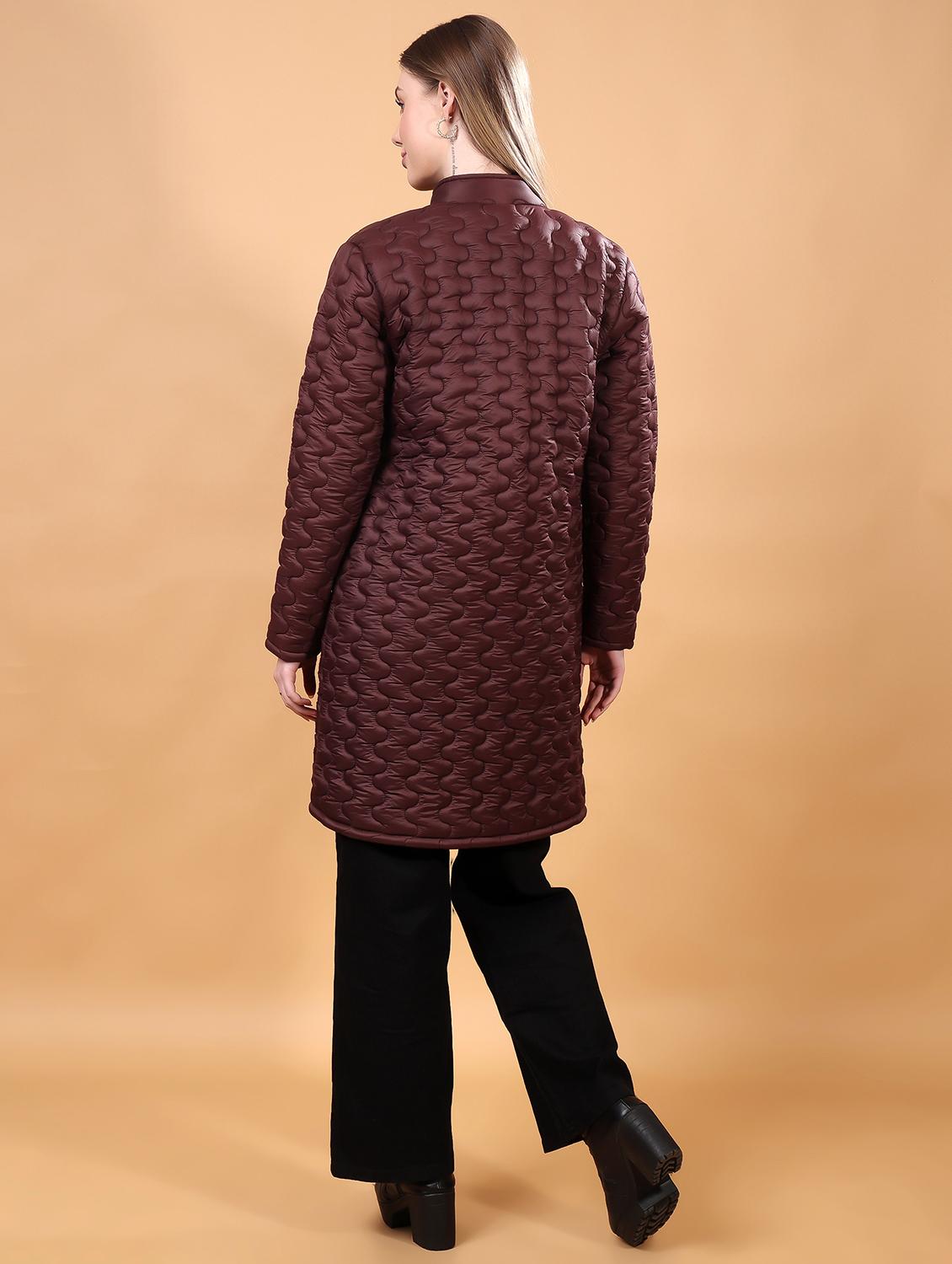 women long sleeves solid quilted jacket - 21710979 - Standard Image - 2