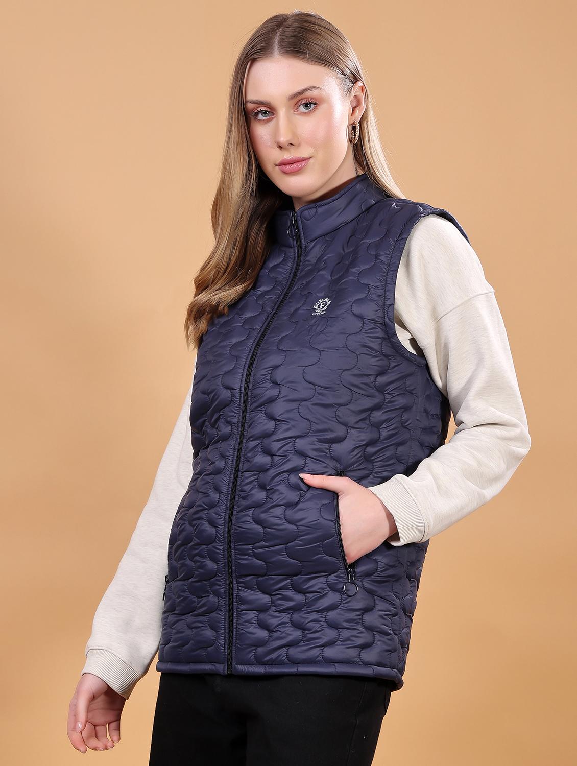 women sleeveless solid quilted jacket - 21710983 - Standard Image - 2