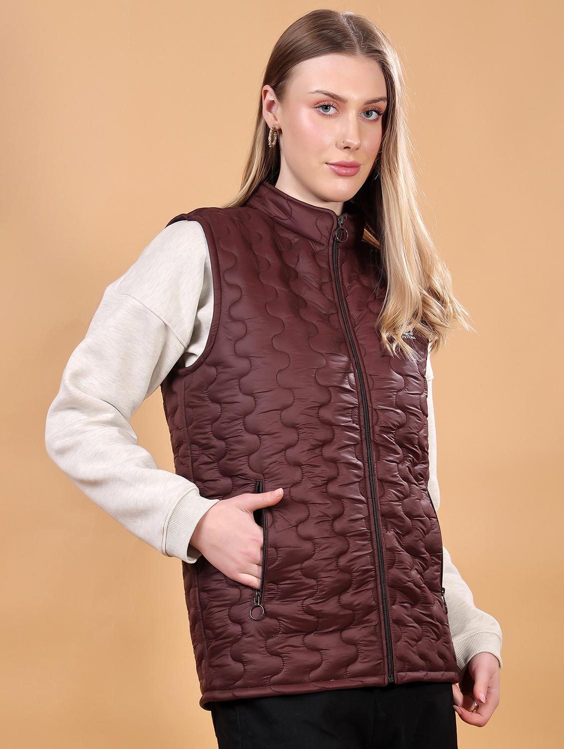 women sleeveless solid quilted jacket - 21710984 - Standard Image - 2
