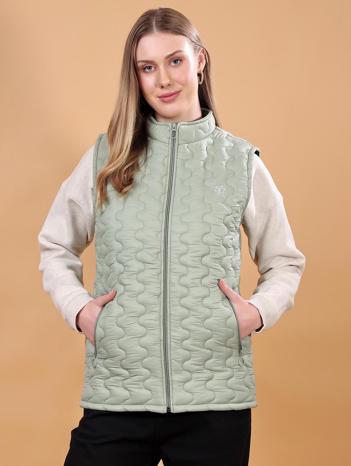 women sleeveless solid quilted jacket - 21710986 - Zoom Image - 0