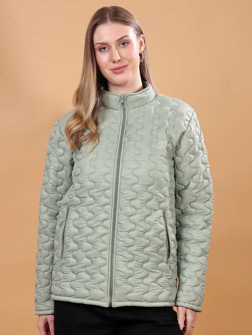 women long sleeves solid quilted jacket - 21710989 -  Standard Image - 0