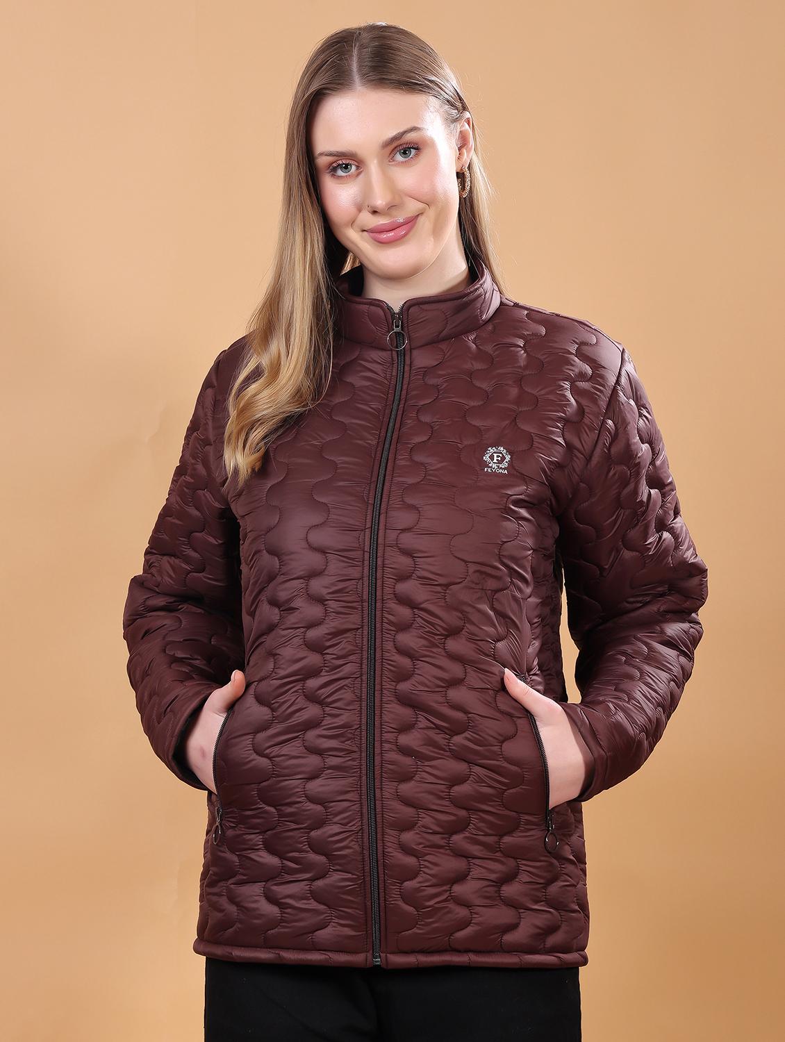 women long sleeves solid quilted jacket - 21710990 - Zoom Image - 0