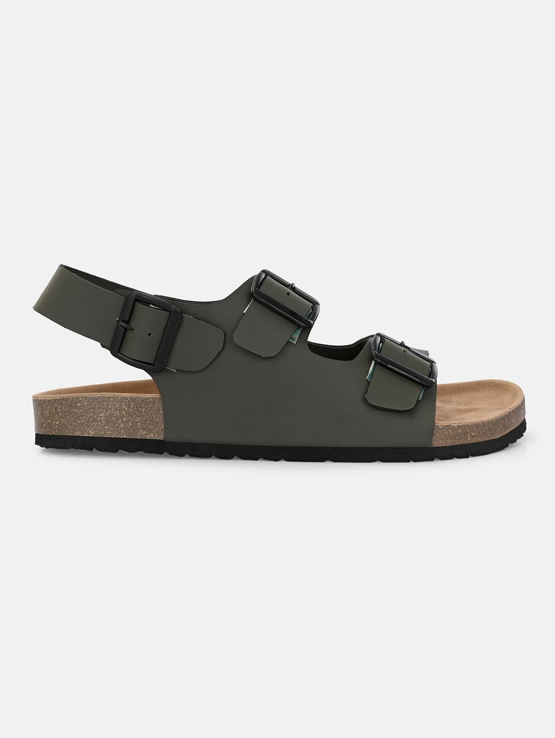 men solid back strap sandal - 21710994 - Standard Image - 2