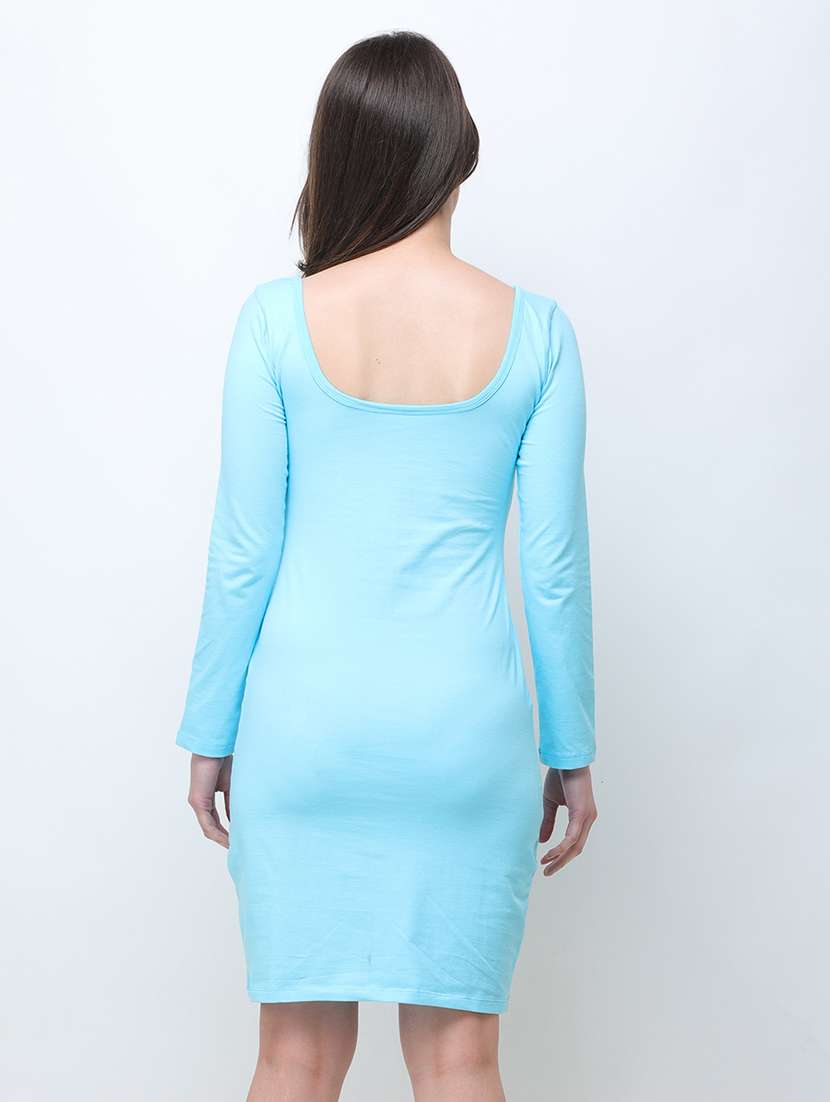 women solid long sleeves bodycon dress - 21711099 -  Standard Image - 2