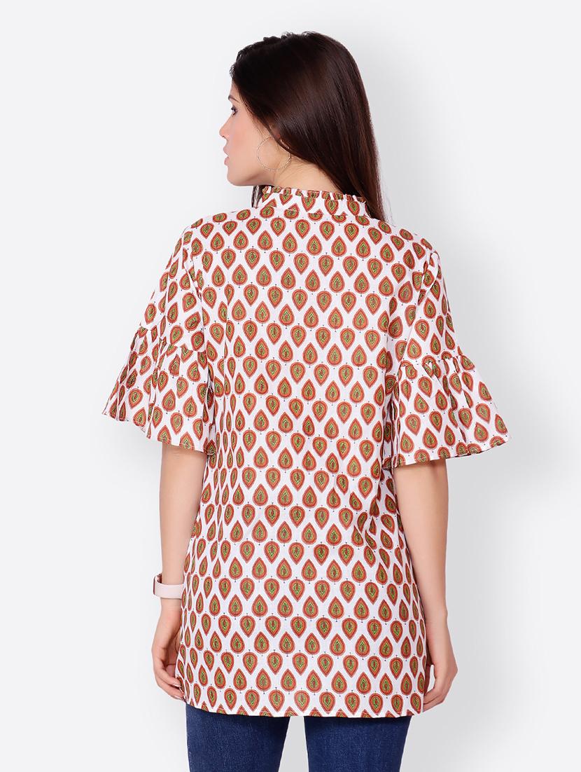 women white printed a-line regular tunic - 21711215 - Standard Image - 2