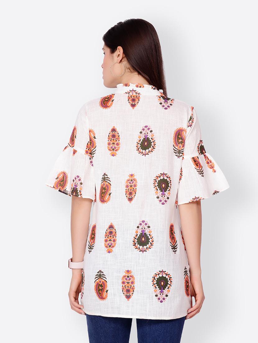 women white printed a-line regular tunic - 21711228 - Standard Image - 2