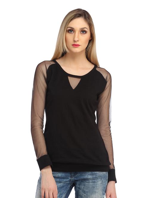 women solid long sleeves regular top - 21711287 - Standard Image - 0