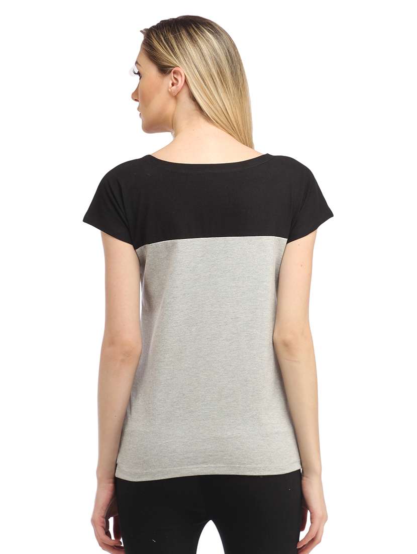 women color blocked round neck regular top - 21711302 -  Standard Image - 2
