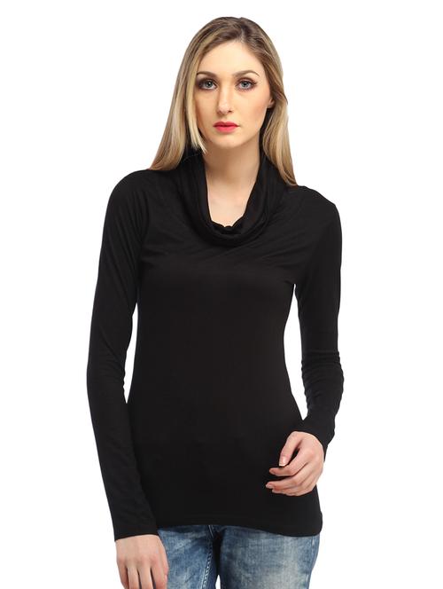 women solid cowl neck long sleeves top - 21711304 - Standard Image - 0