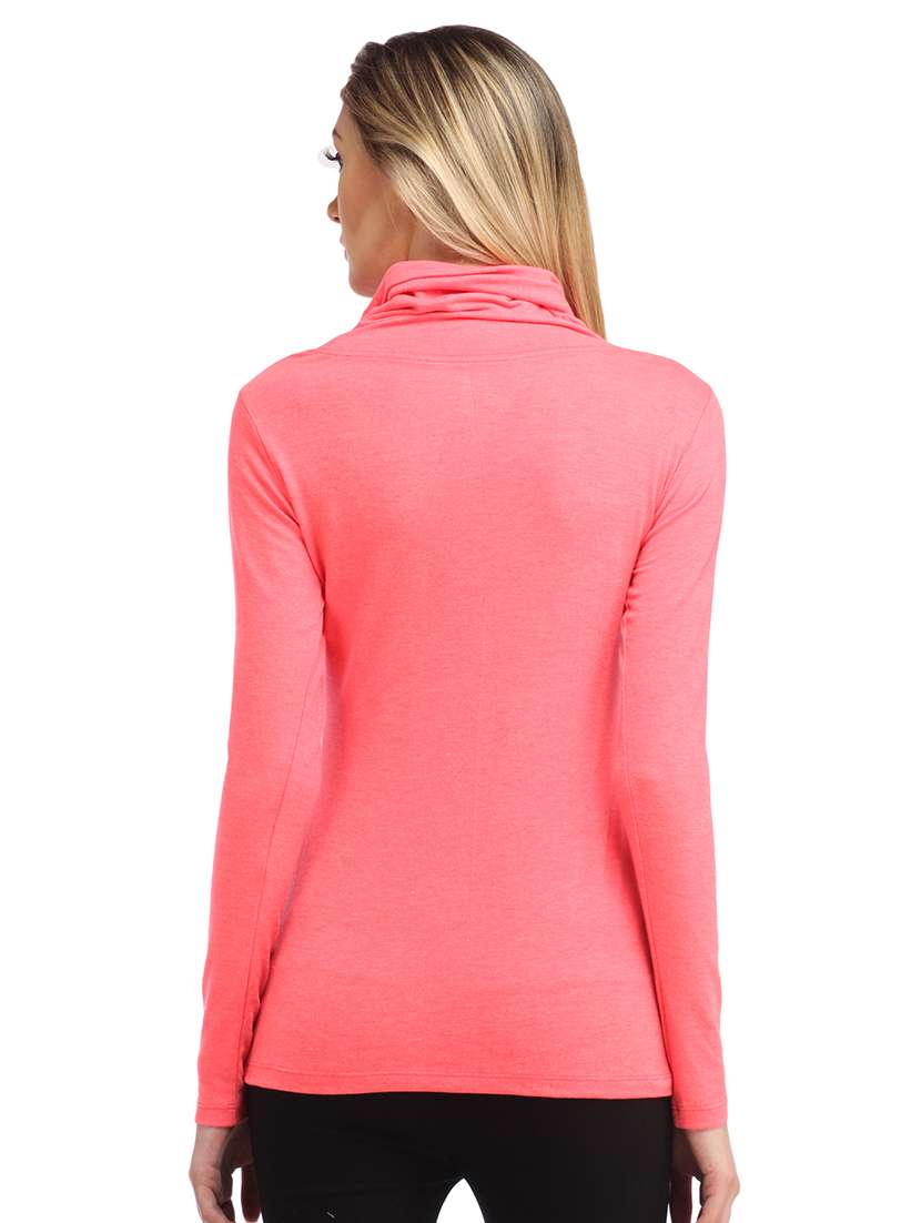 women solid cowl neck long sleeves top - 21711307 - Standard Image - 2