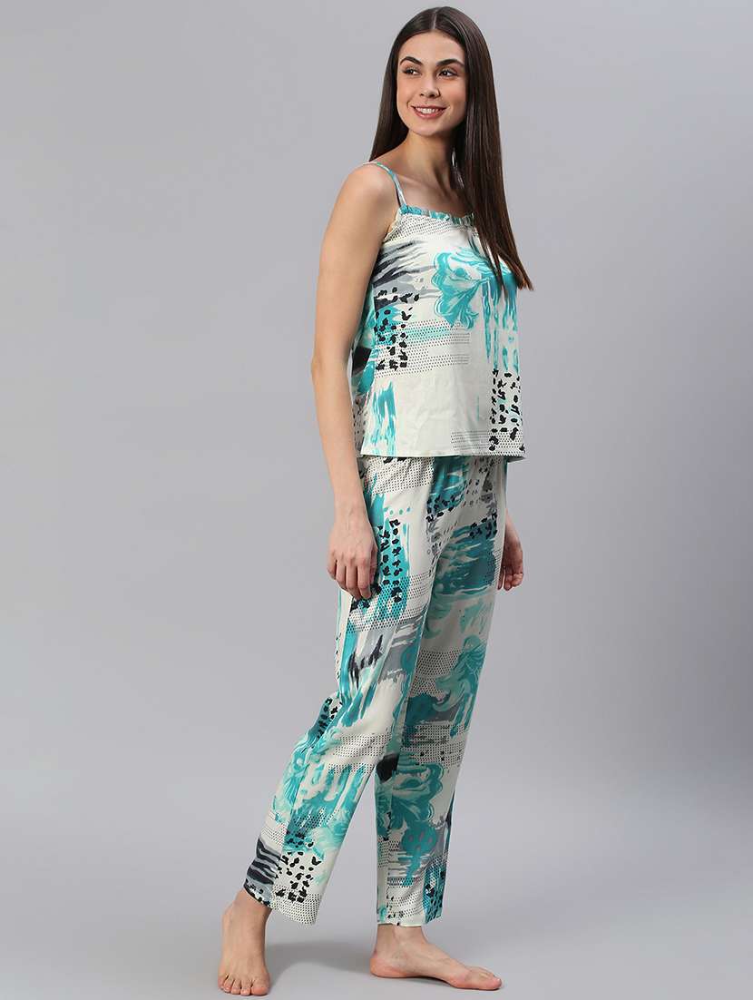 women printed nightwear pyjama set - 21711489 -  Standard Image - 2