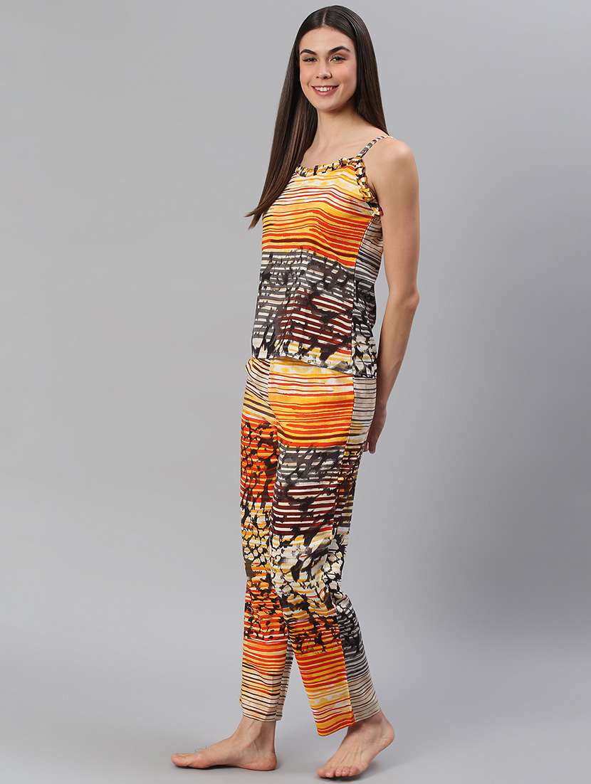 women printed nightwear pyjama set - 21711490 -  Standard Image - 2