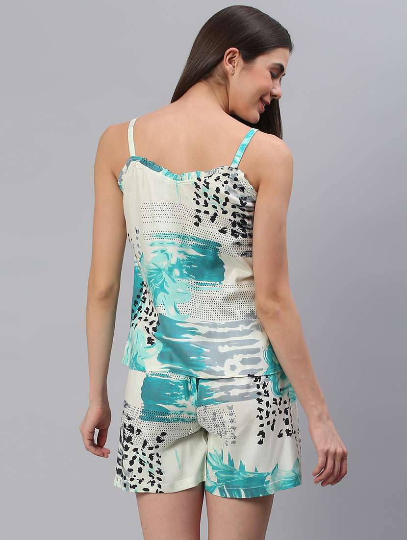 women printed nightwear shorts set - 21711498 -  Standard Image - 2