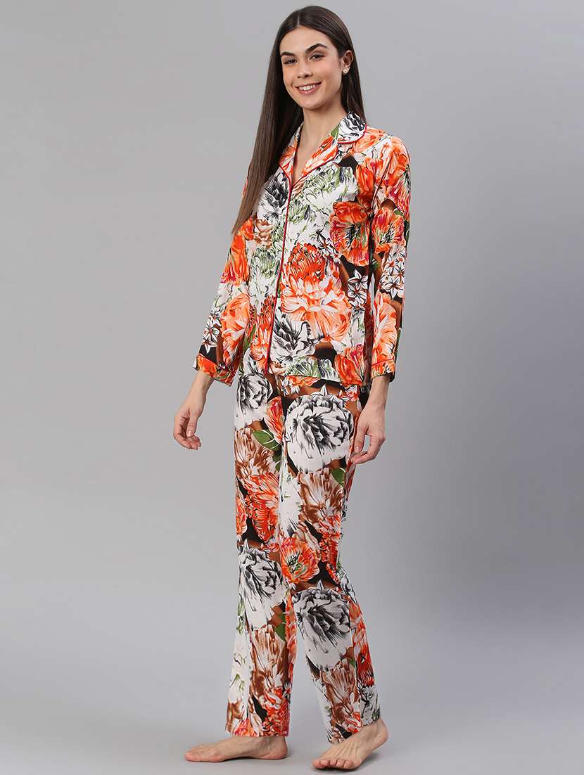 women printed nightwear pyjama set - 21711506 - Standard Image - 2