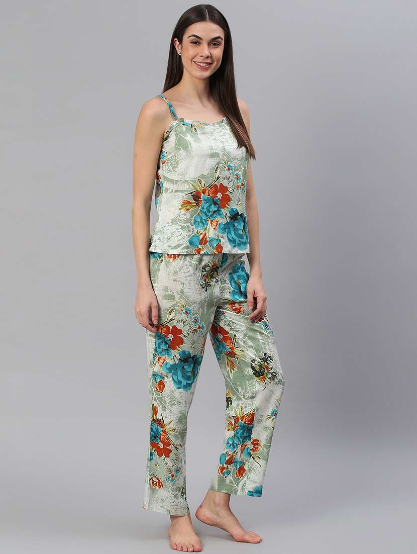 women printed nightwear pyjama set - 21711507 -  Standard Image - 2