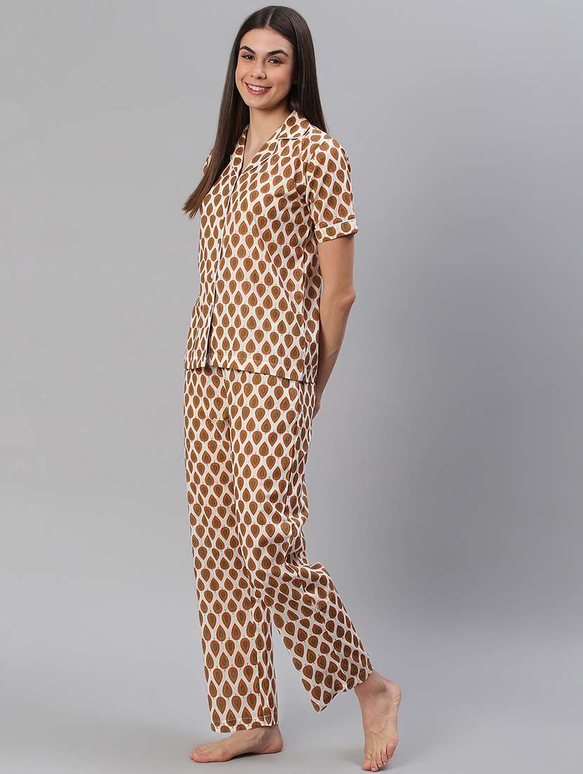 women printed nightwear pyjama set - 21711521 - Standard Image - 2