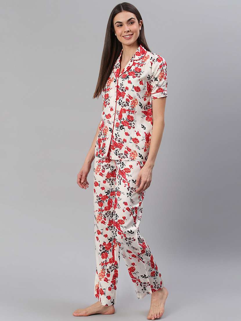women printed nightwear pyjama set - 21711528 - Standard Image - 2