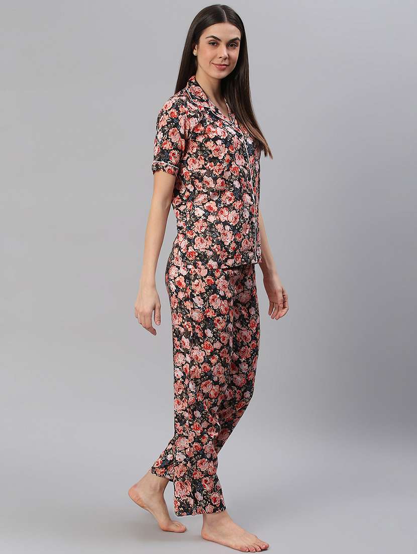 women printed nightwear pyjama set - 21711530 -  Standard Image - 2