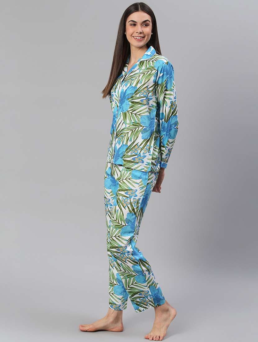 women printed nightwear pyjama set - 21711534 -  Standard Image - 2