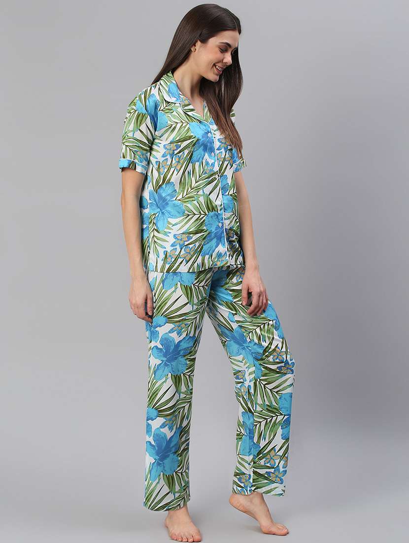 women printed nightwear pyjama set - 21711535 - Standard Image - 2