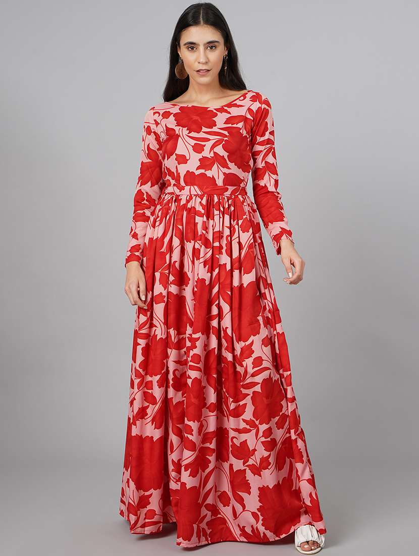 women printed fit & flare dress