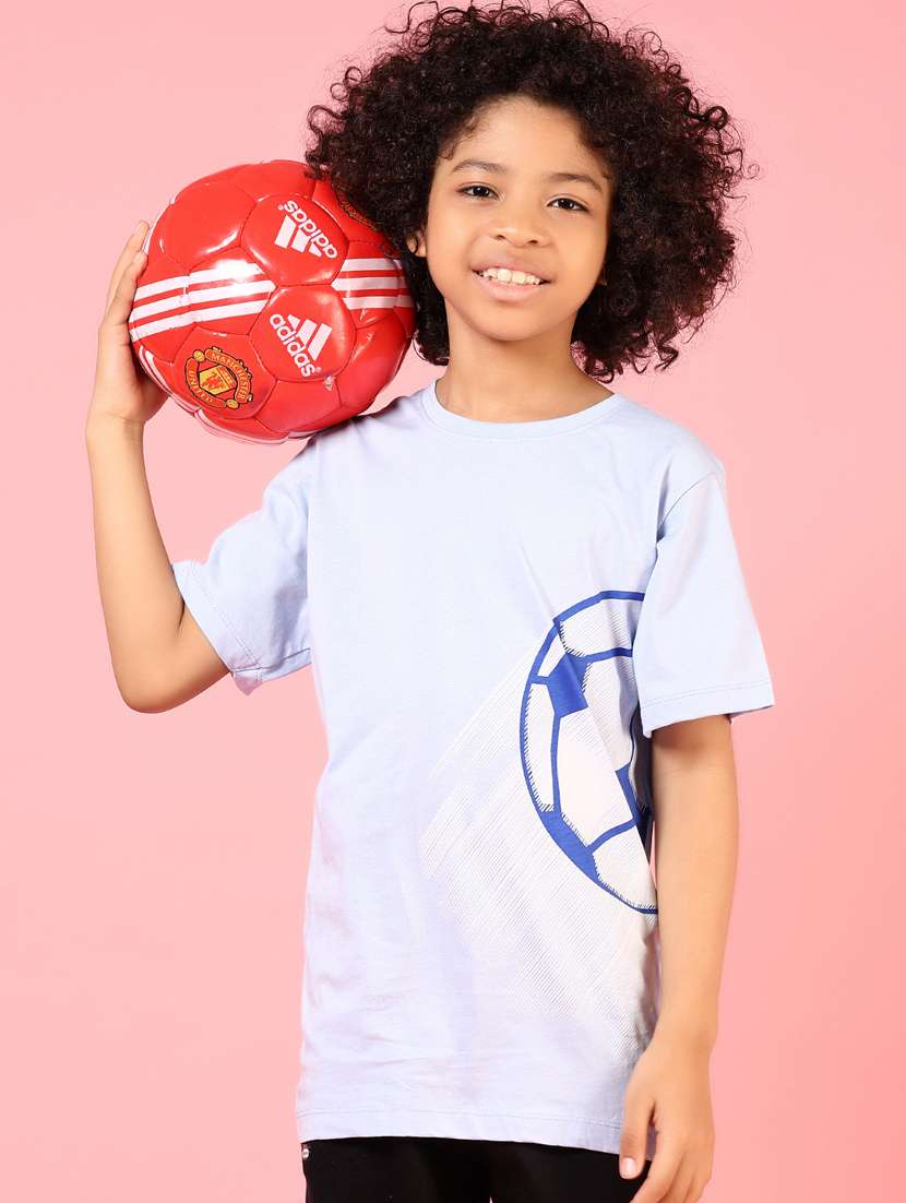 boys placement print round neck t-shirt