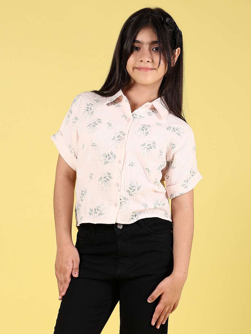 girls floral printed collared shirt - 21711667 -  Standard Image - 2