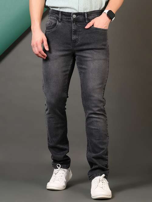 men solid mid rise slim fit jean
