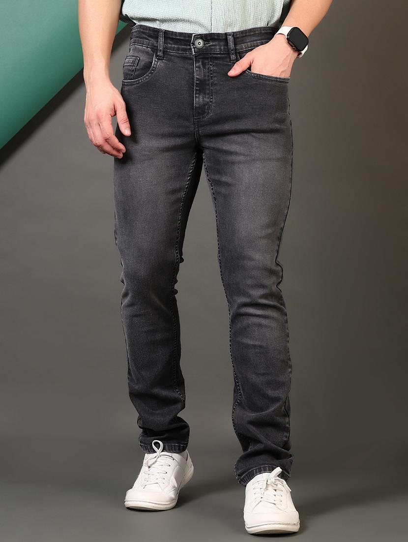 men solid mid rise slim fit jean