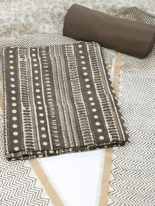 women brown printed unstitched suit - 21711792 - Standard Image - 0