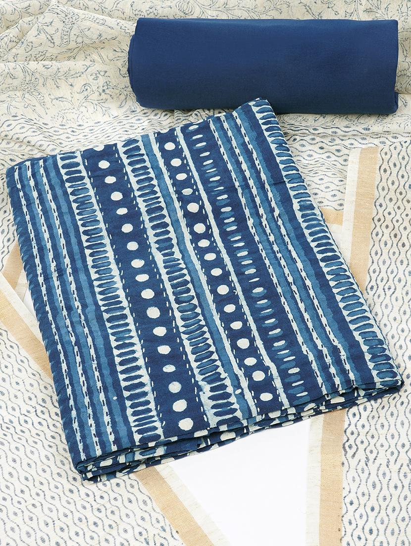 women blue printed unstitched suit - 21711793 - Zoom Image - 0