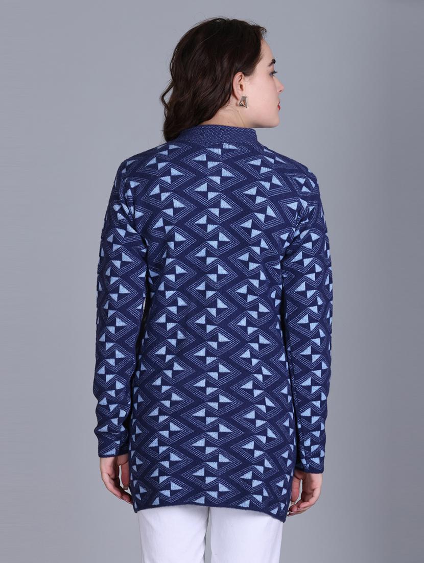 women self design long line coatigan - 21711810 - Standard Image - 2
