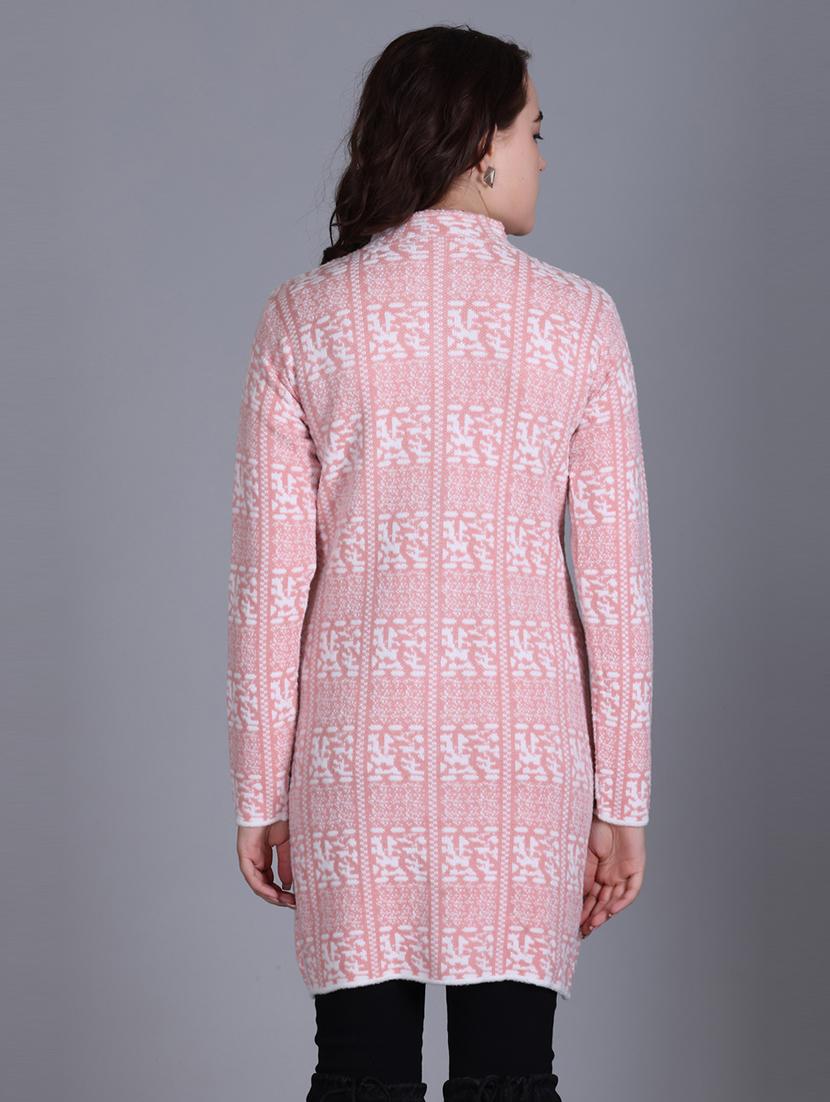 women self design long line coatigan - 21711812 - Standard Image - 2