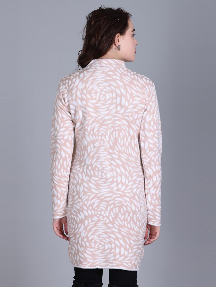 women self design long line coatigan - 21711815 - Standard Image - 2