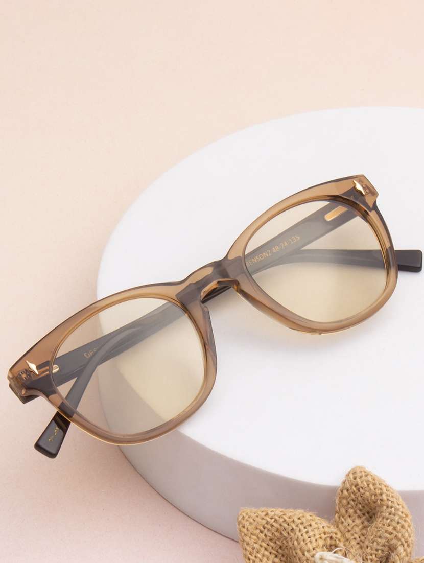 ted-smith unisex light brown premium italian acetate sunglasses with  polarized lenses for men & women