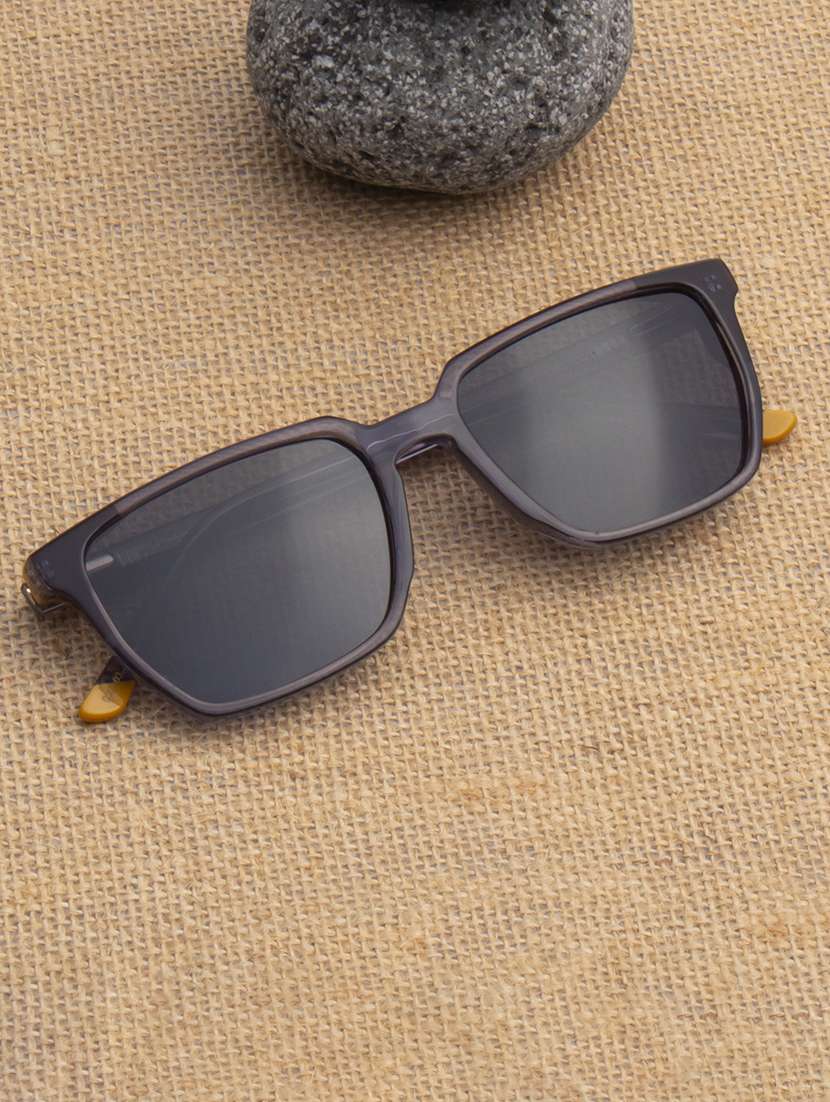 ted-smith unisex black premium italian acetate sunglasses with  polarized lenses for men & women