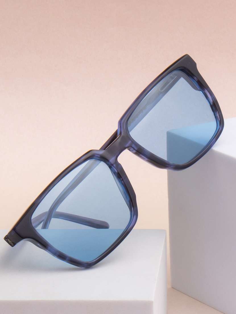 ted-smith unisex candy blue premium italian acetate sunglasses with  polarized lenses for men & women