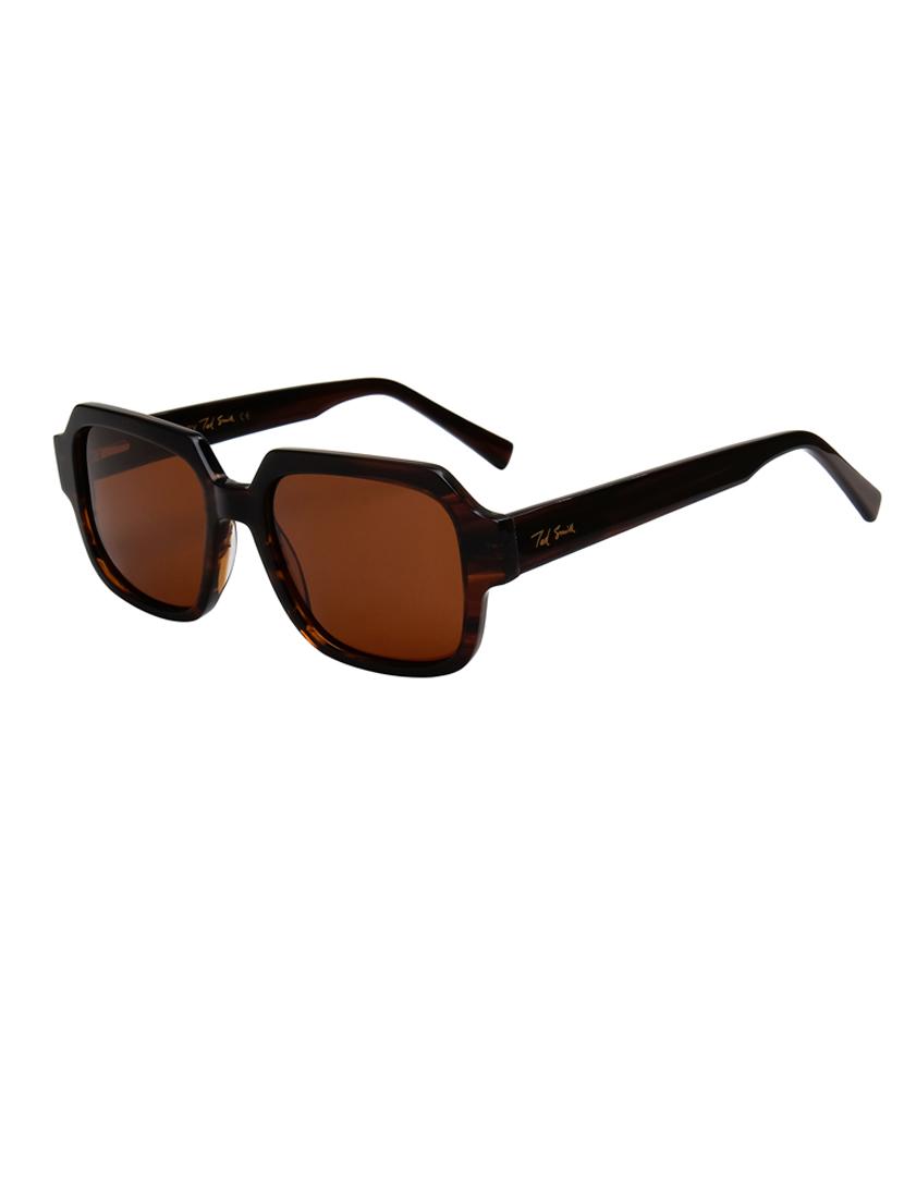 ted-smith unisex brown premium italian acetate sunglasses with polarized lenses for men & women - 21711839 - Standard Image - 2