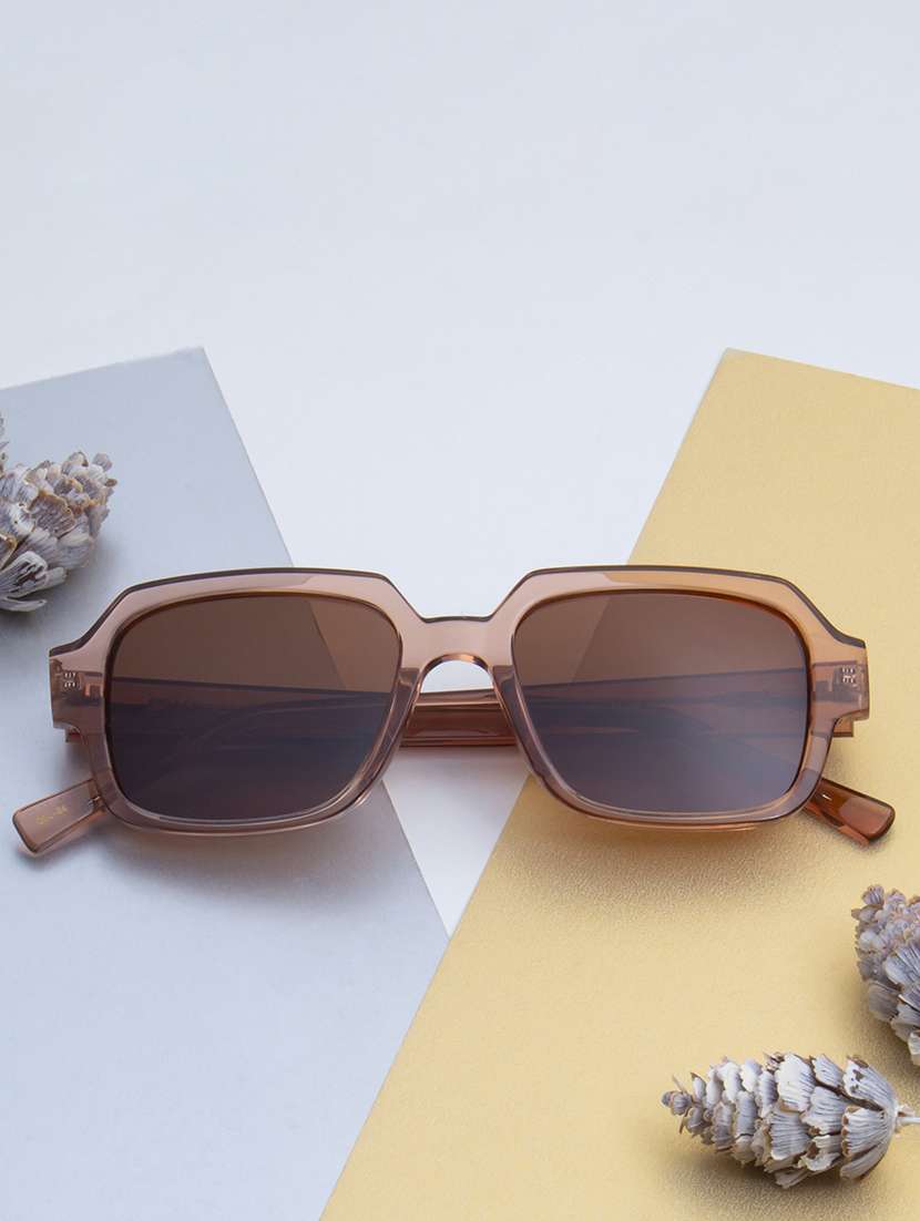 ted-smith unisex brown premium italian acetate sunglasses with  polarized lenses for men & women