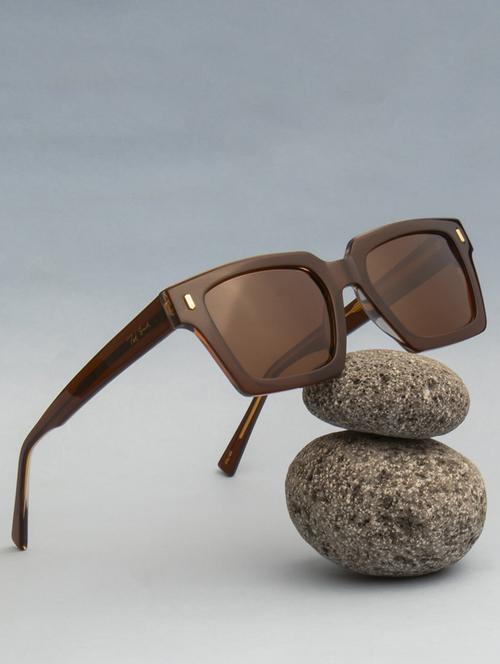 ted-smith unisex brown premium italian acetate sunglasses with polarized lenses for men & women - 21711865 - Standard Image - 0