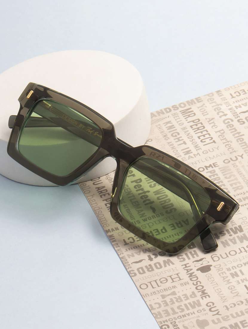 ted-smith unisex green premium italian acetate sunglasses with  polarized lenses for men & women