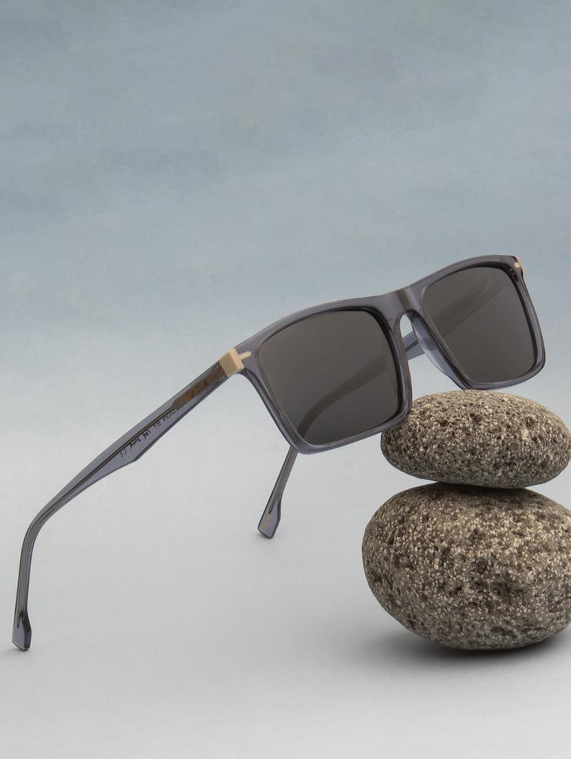 ted-smith unisex black premium italian acetate sunglasses with polarized lenses for men & women - 21711875 - Zoom Image - 0