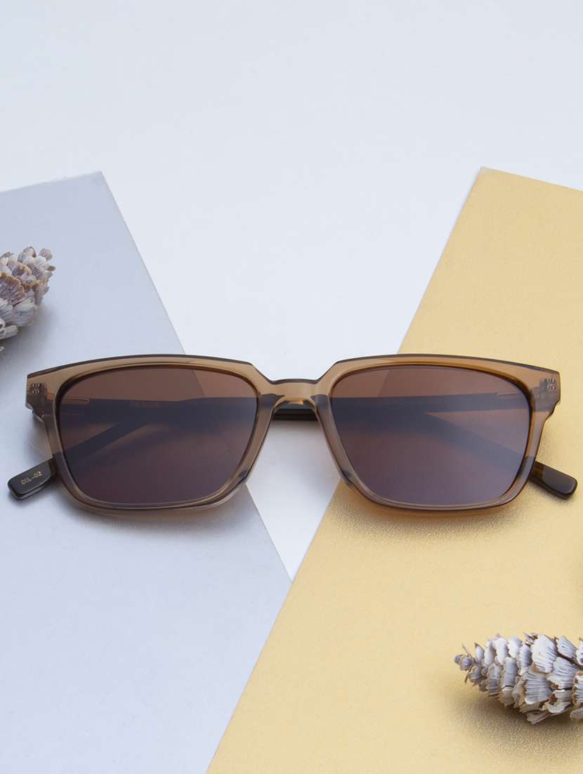 ted-smith unisex brown premium italian acetate sunglasses with  polarized lenses for men & women