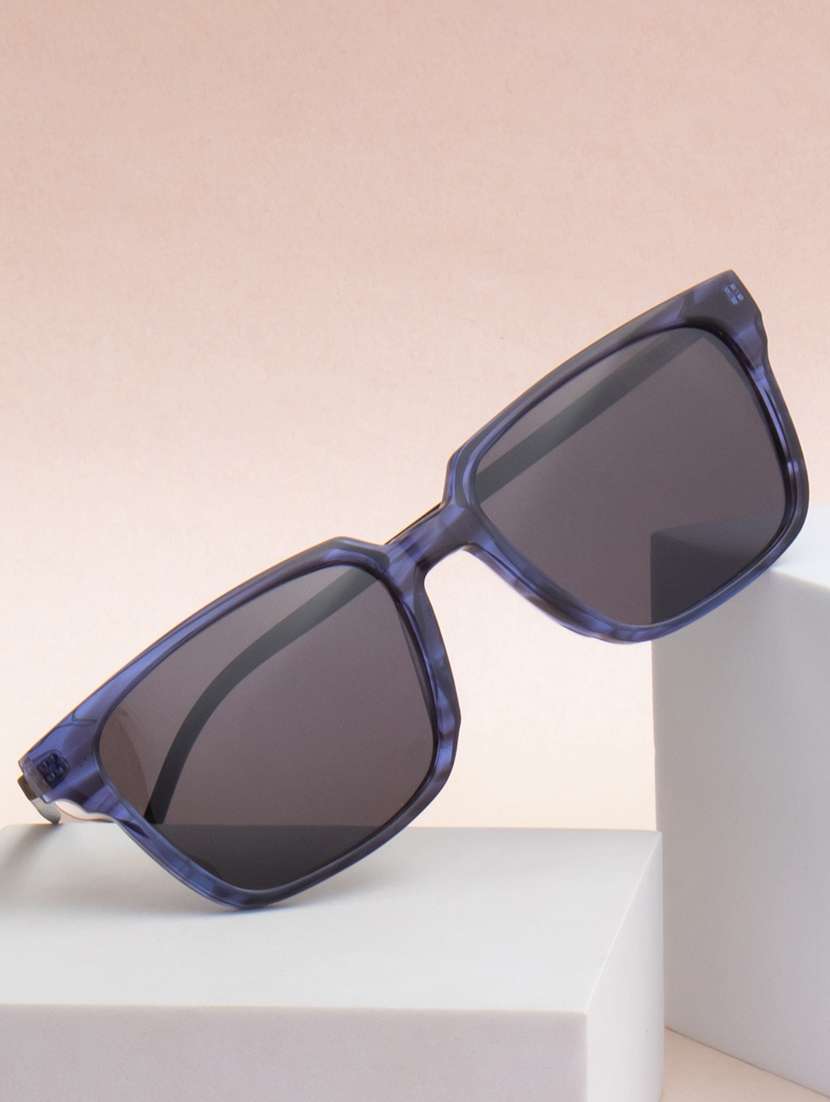 ted-smith unisex black premium italian acetate sunglasses with  polarized lenses for men & women