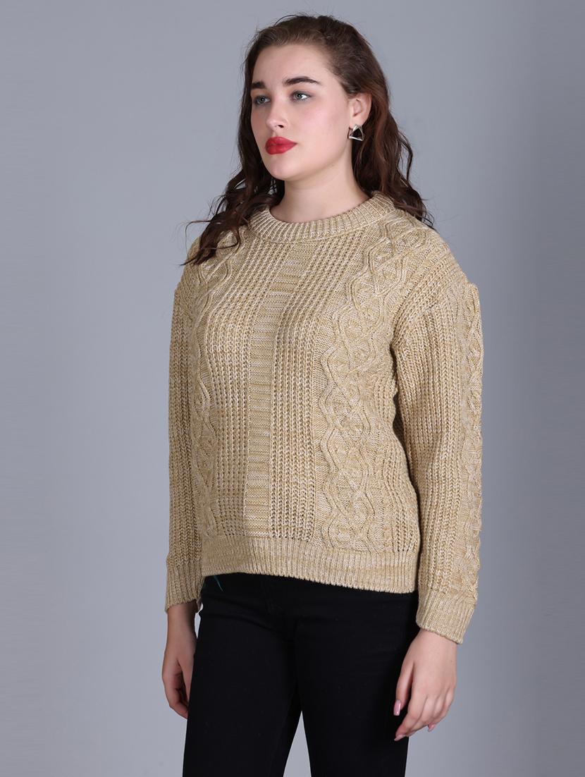 women long sleeves self design pullover - 21711900 - Standard Image - 2