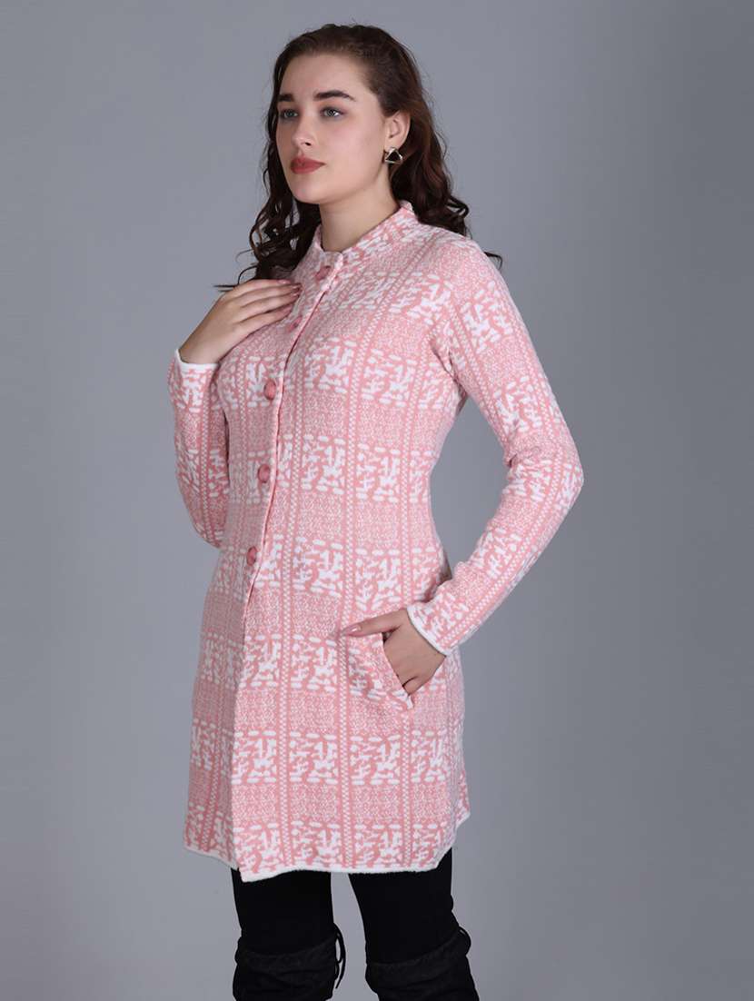 women self design long line coatigan - 21711912 -  Standard Image - 2