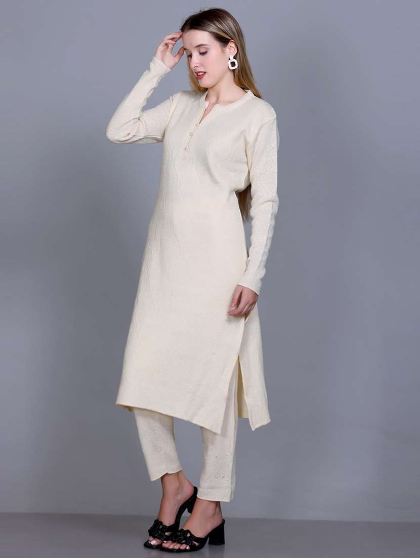 women self design long sleeve suit set - 21711916 - Standard Image - 2
