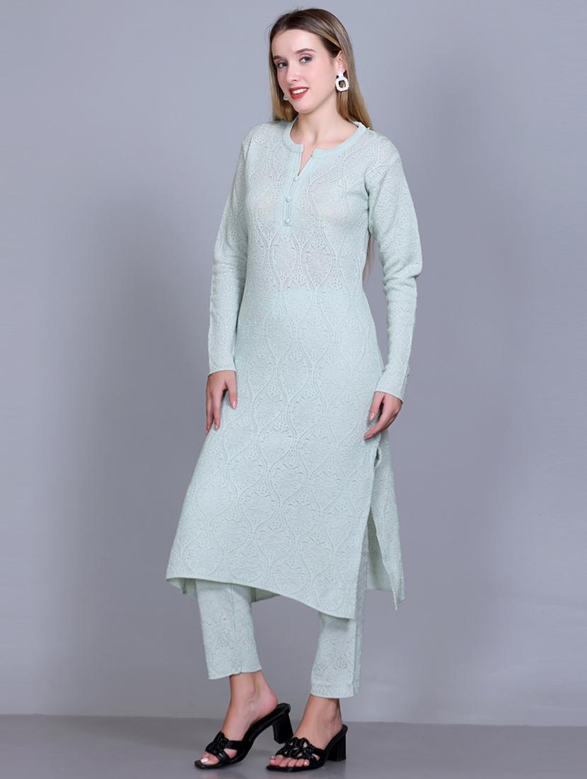women self design long sleeve suit set - 21711917 - Standard Image - 2