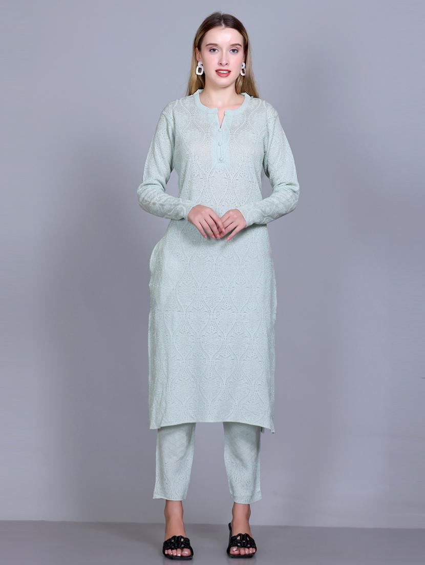 women self design long sleeve suit set - 21711917 - Standard Image - 7