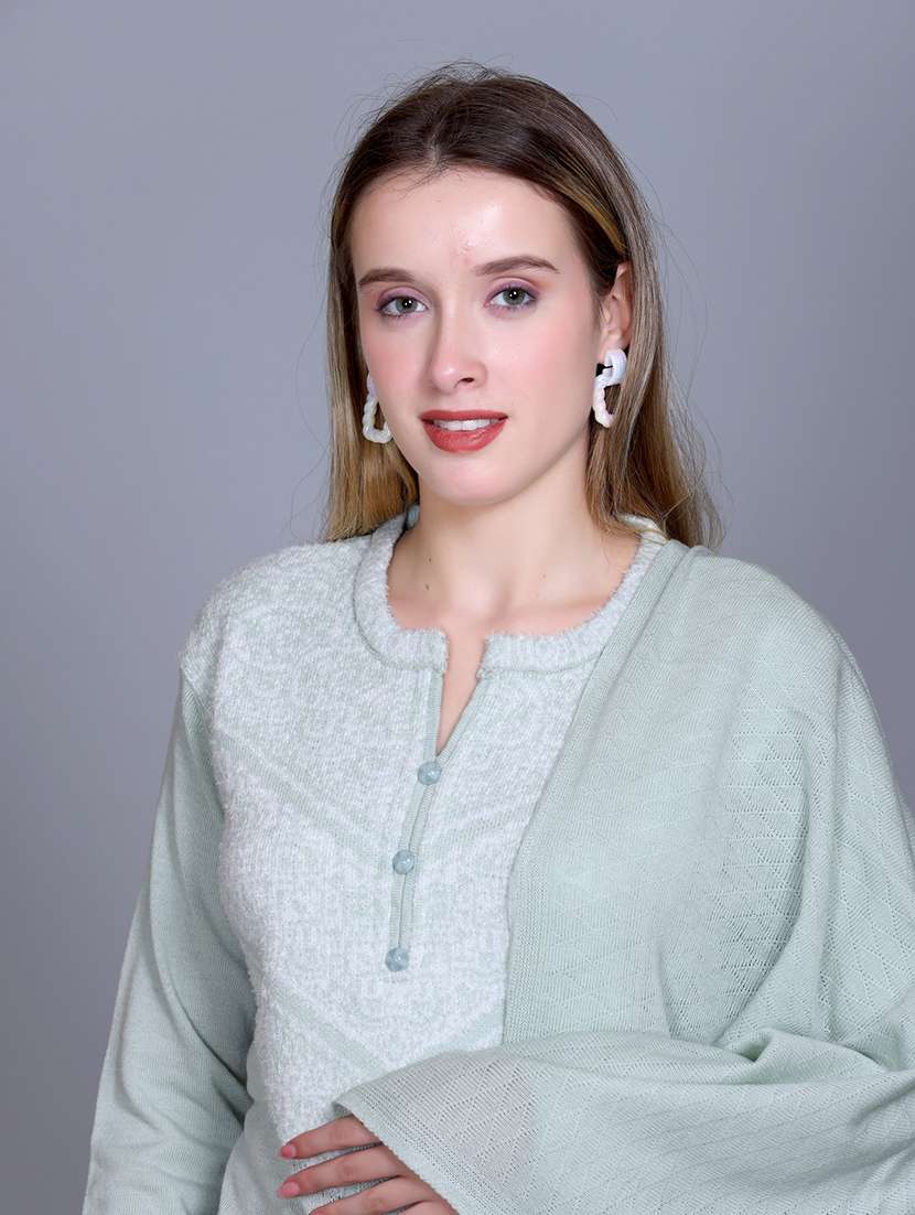 women self design long sleeve suit set - 21711918 - Standard Image - 7